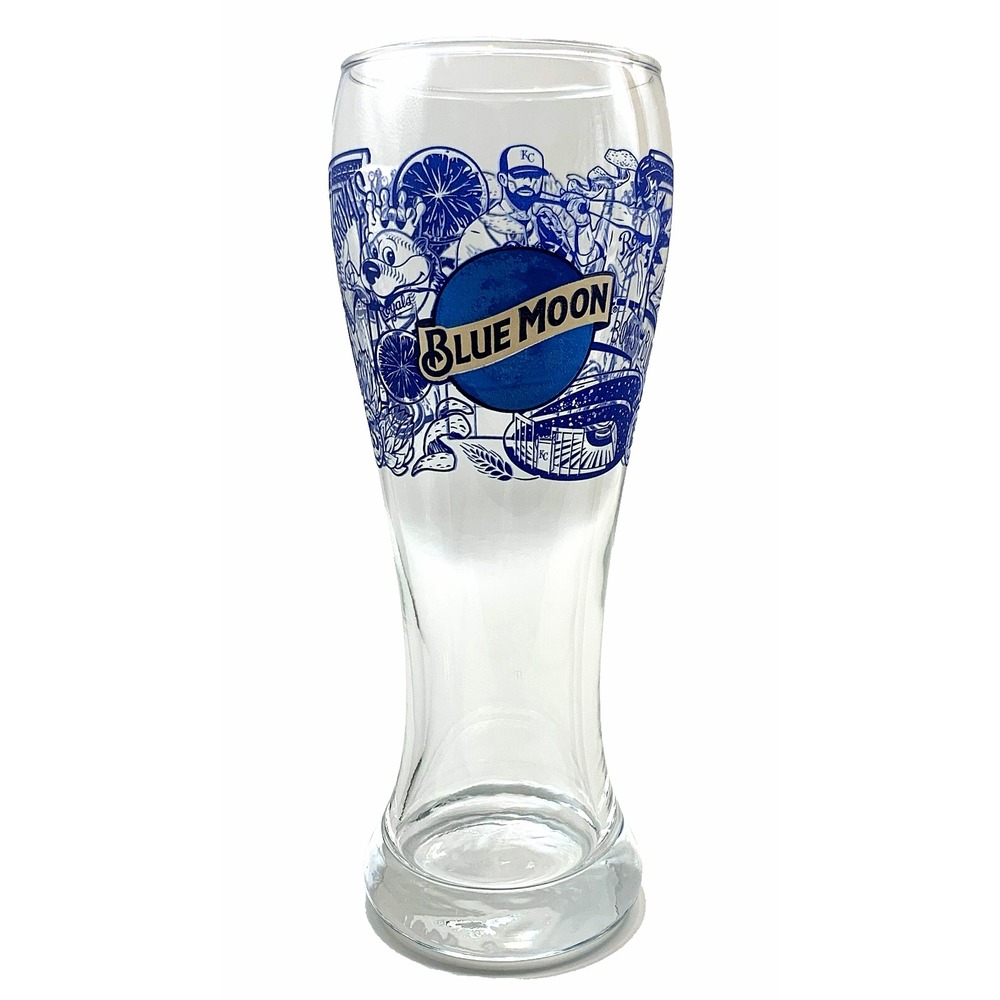 Set of 6 Blue Moon KC ROYALS 8" Pilsner‎ Beer Glass KC 1985, 2015 Championships